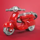 Metalmorphose - Rode scooter sleutelhanger