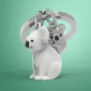 Metalmorphose - Sleutelhangertje met grijze koala en baby