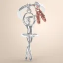 Metalmorphose - Porte-clés ballerine chromé