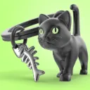 Metalmorphose - Porte-clés Chat Noir