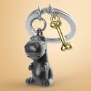 Metalmorphose - Porte-clés dinosaure avec os