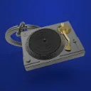 Metalmorphose - Grijze en gouden draaitafel sleutelhanger