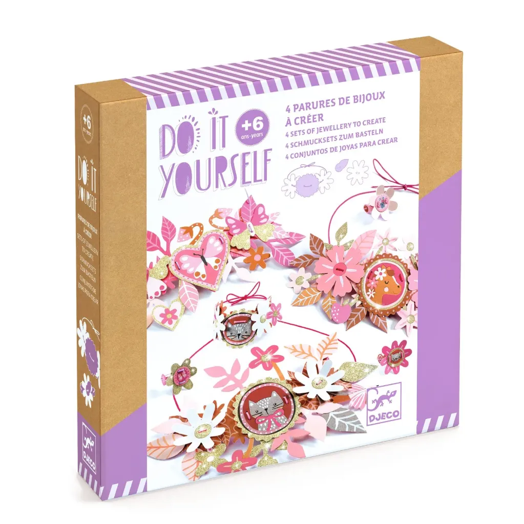 [DJ07958] DIY - 4 parures de bijoux - Doux médaillons