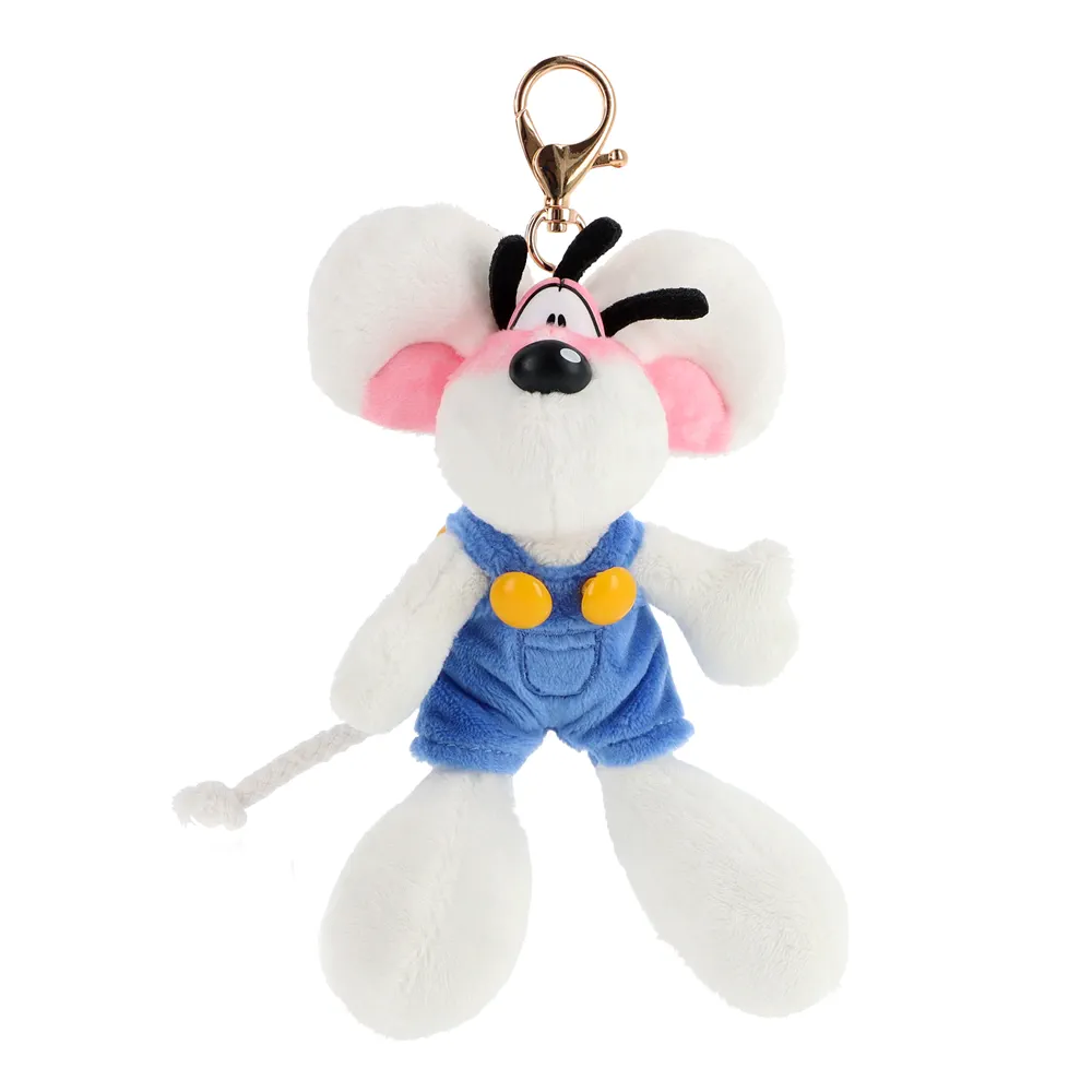 Diddl - Sleutelhanger Knuffel Diddl met blauwe salopette 15cm