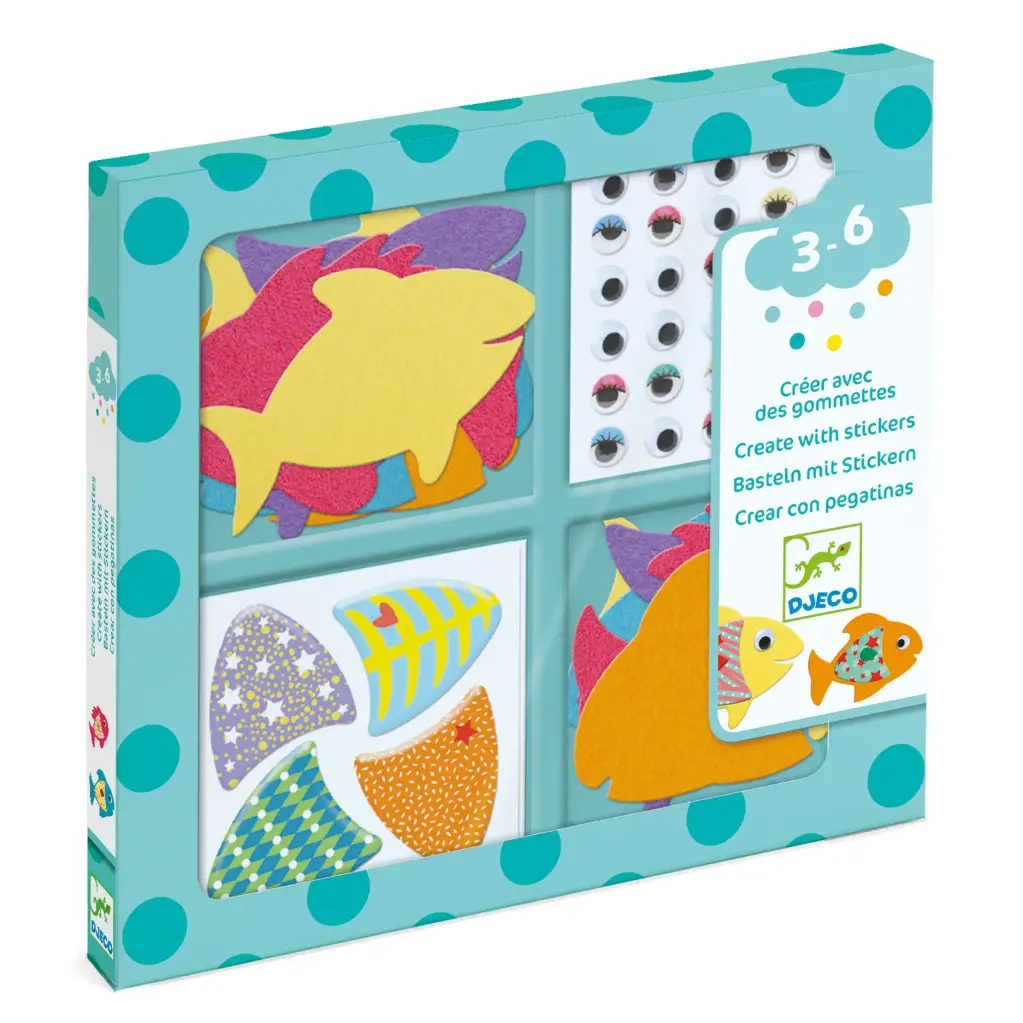 Créer avec des gomettes - J'aime les poissons