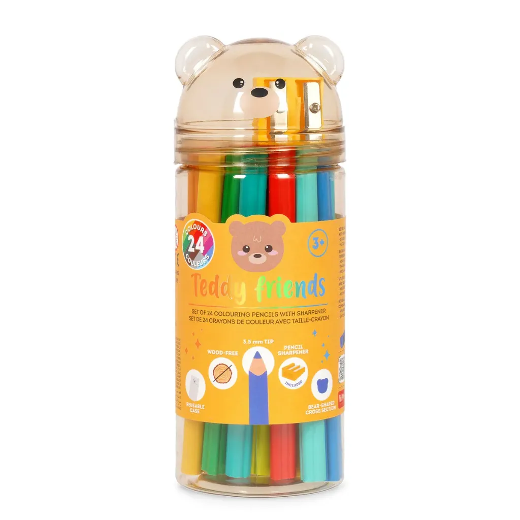 Legami Teddy Friends - 24 kleurpotloden