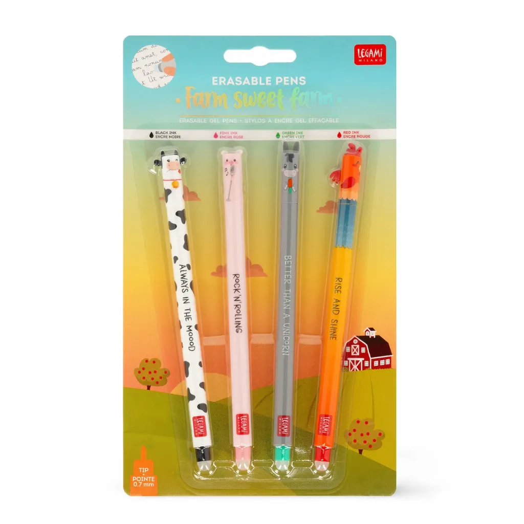 [EPSET0011 EPSET0016] Legami Erasable Pens - Farm Sweet Farm