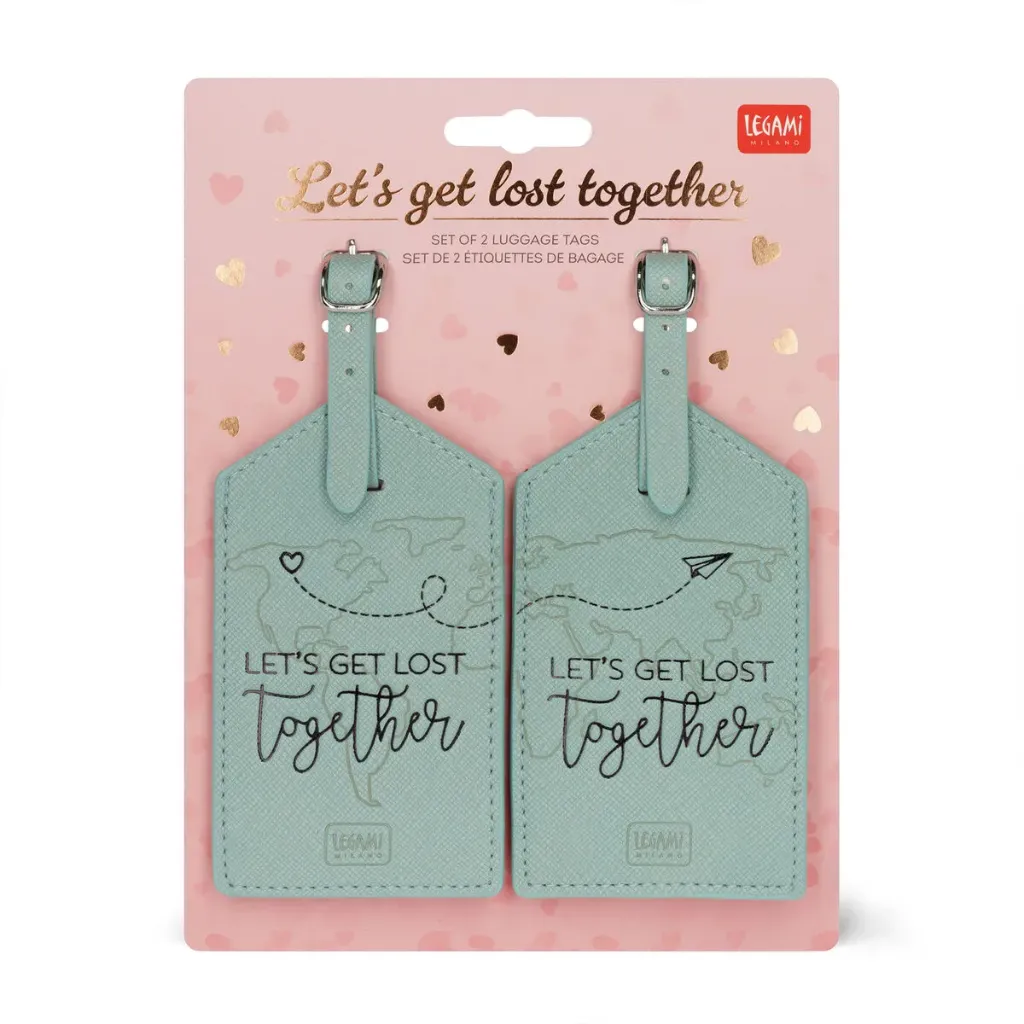 [NLUG0006] Legami Let's get lost together - Set de 2 étiquettes de bagage