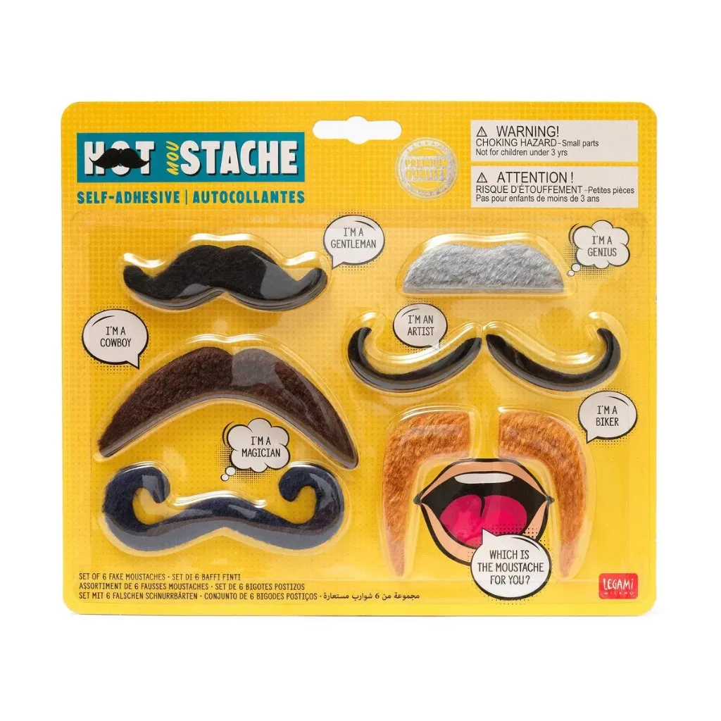 [FMU0001] Legami Hot Moustache - 6 fake moustaches