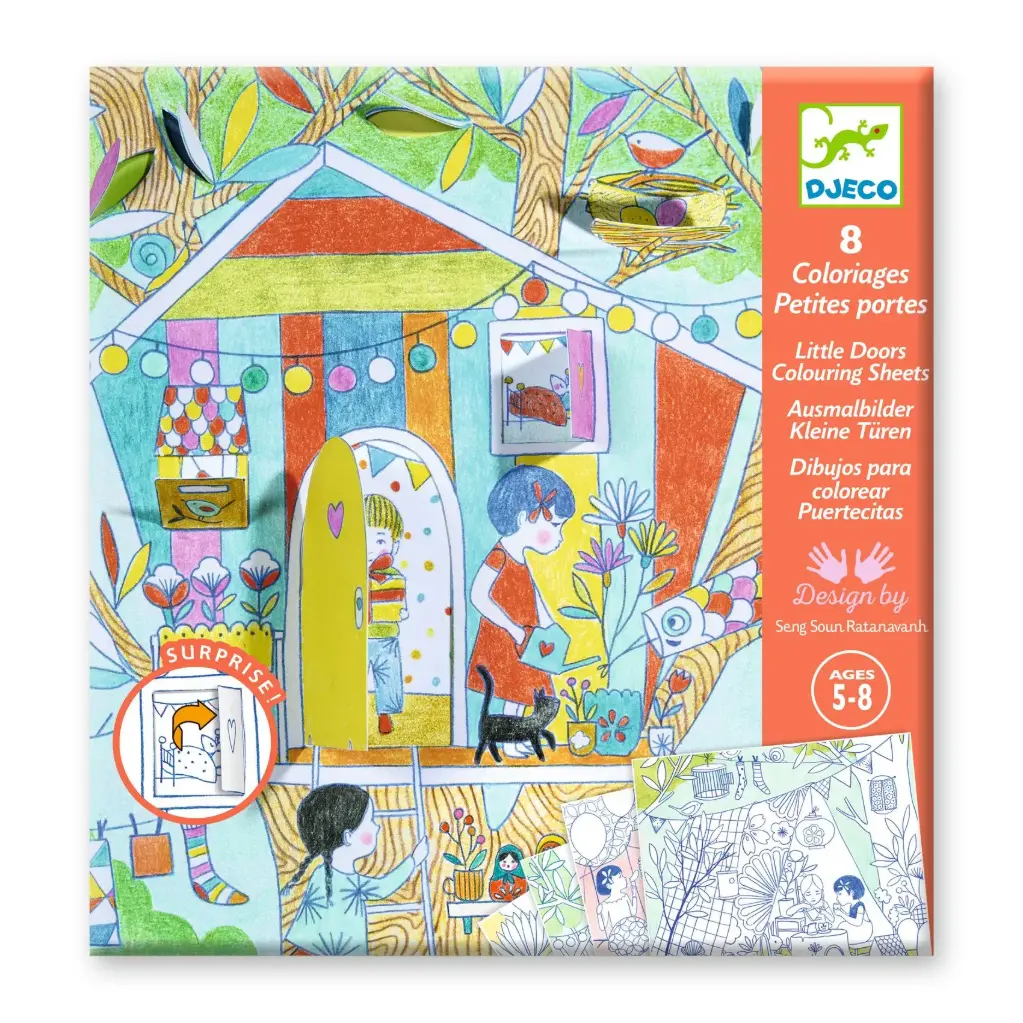 [DJ09683] Coloriages Petites Portes - Les cabanes de Nina