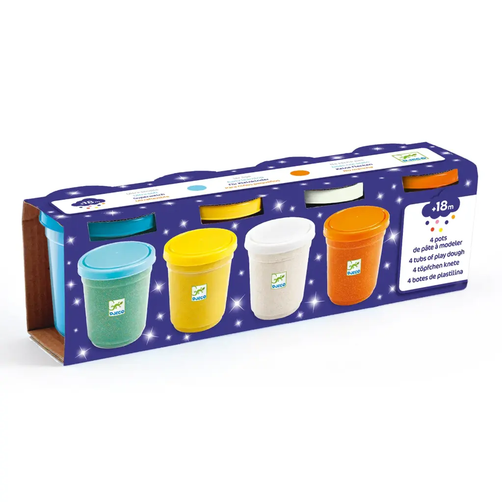 [DJ09029] 4 pots de pate à modeler - Pailletées
