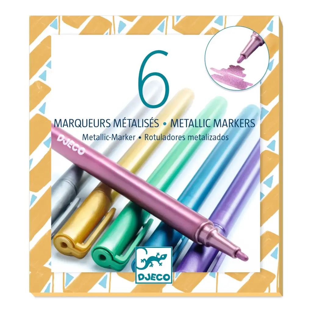 6 marqueurs métalliques