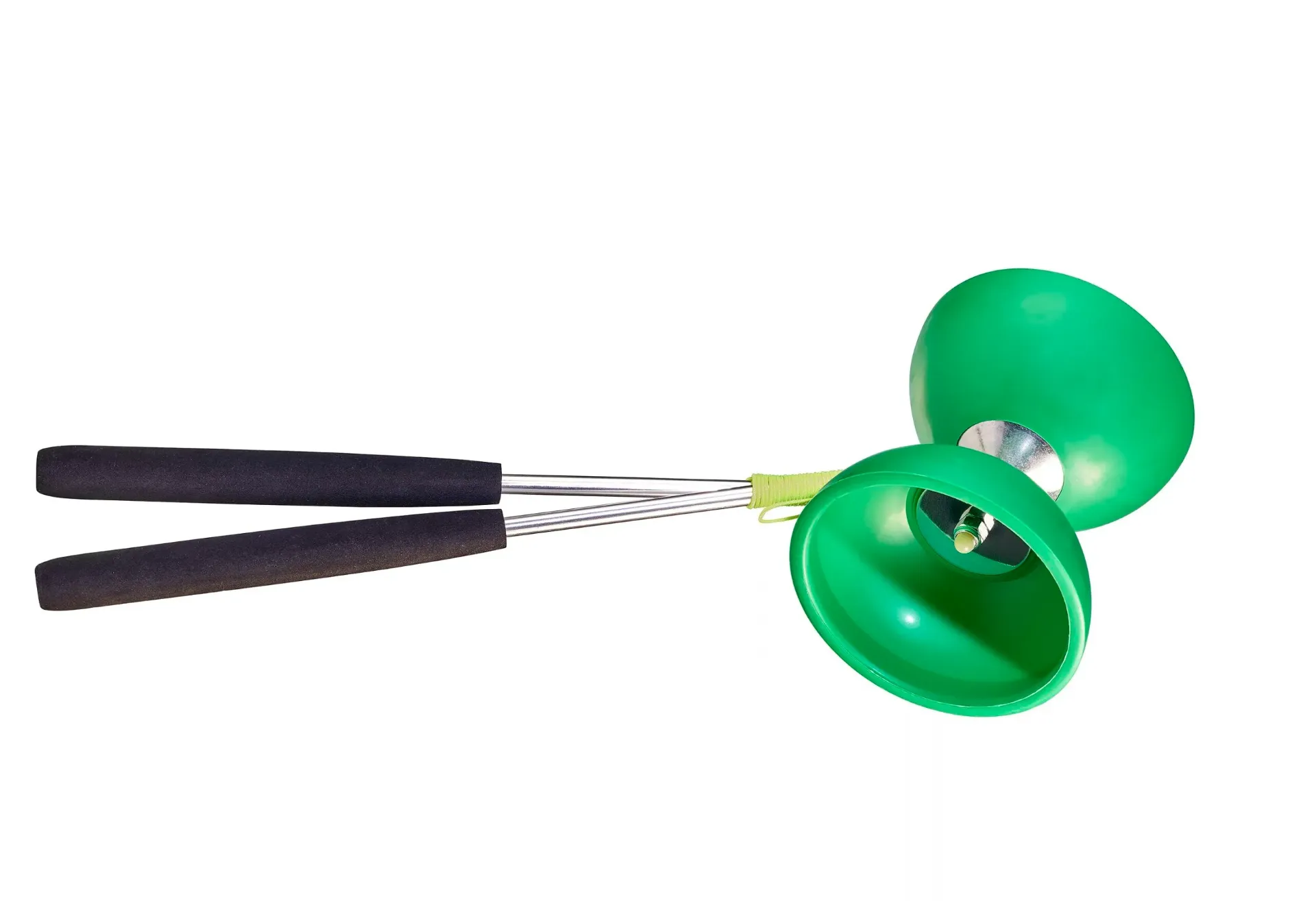 Acrobat - Rubber Diabolo groen + Aluminium stokjes
