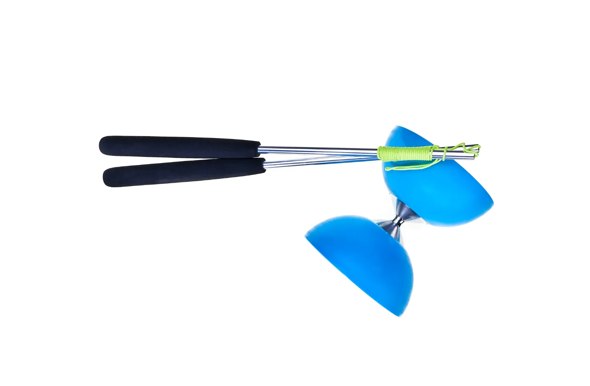 Acrobat - Diabolo en caoutchouc  blue claire - Baguettes en aluminium