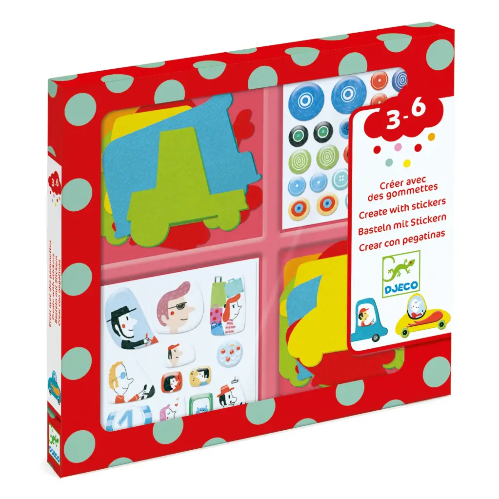 [DJ09051] Creer avc gommettes - J'aime les voiture