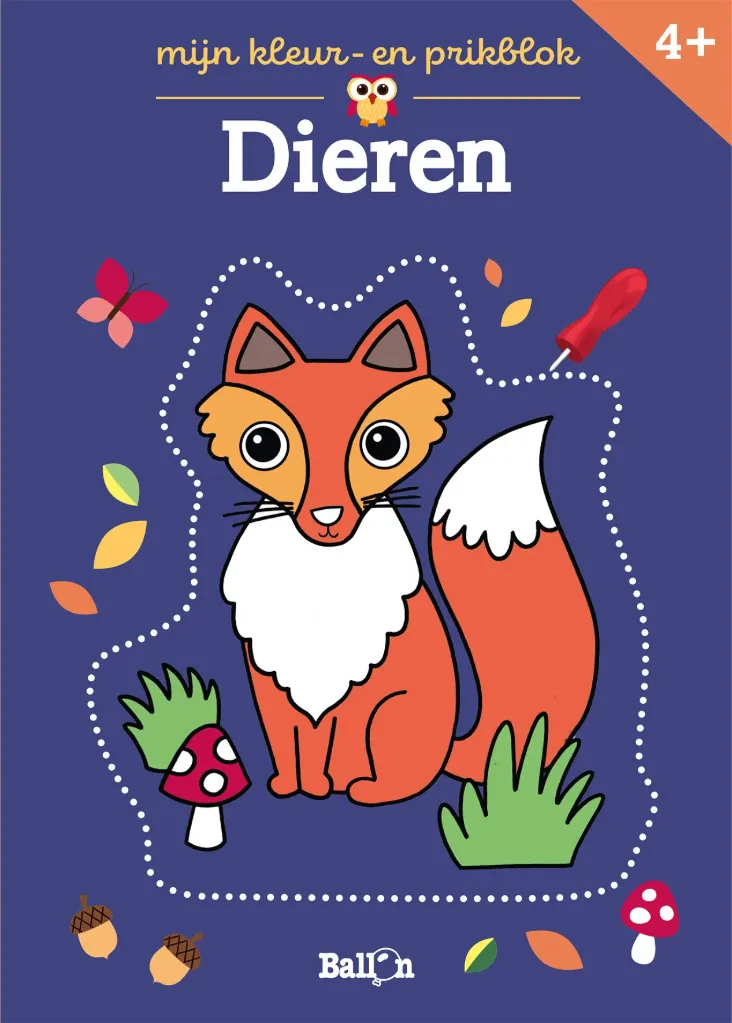 Kleur- en prikblok - Dieren