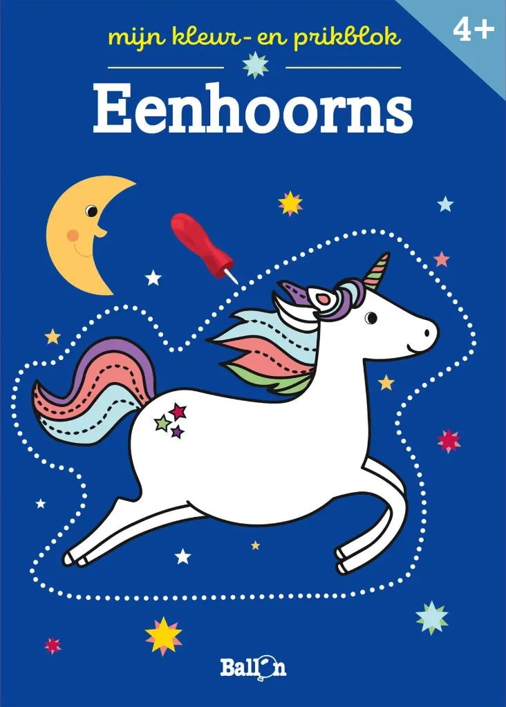 Kleur- en prikblok - Eenhoorns
