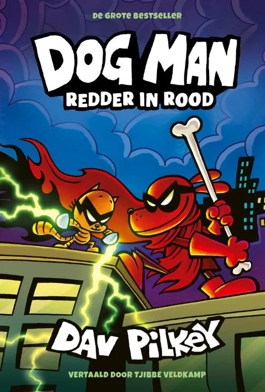 Dog Man - Redder in rood 7+