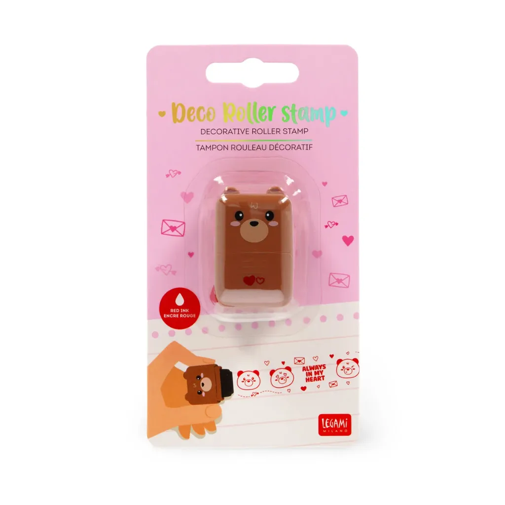 [ROS0001] Legami Deco Roller Stamp - Teddy Bear