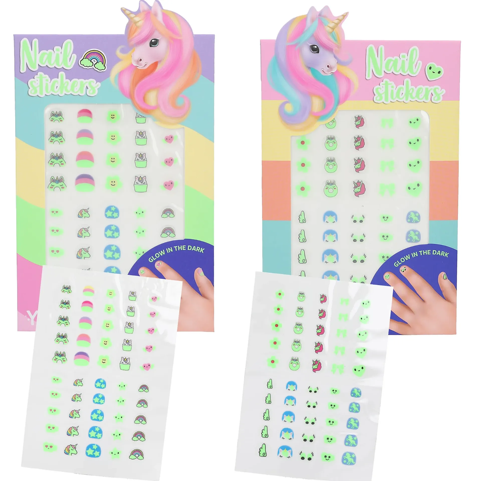 Ylvi - Nagelstickers Glow in the Dark assortiment