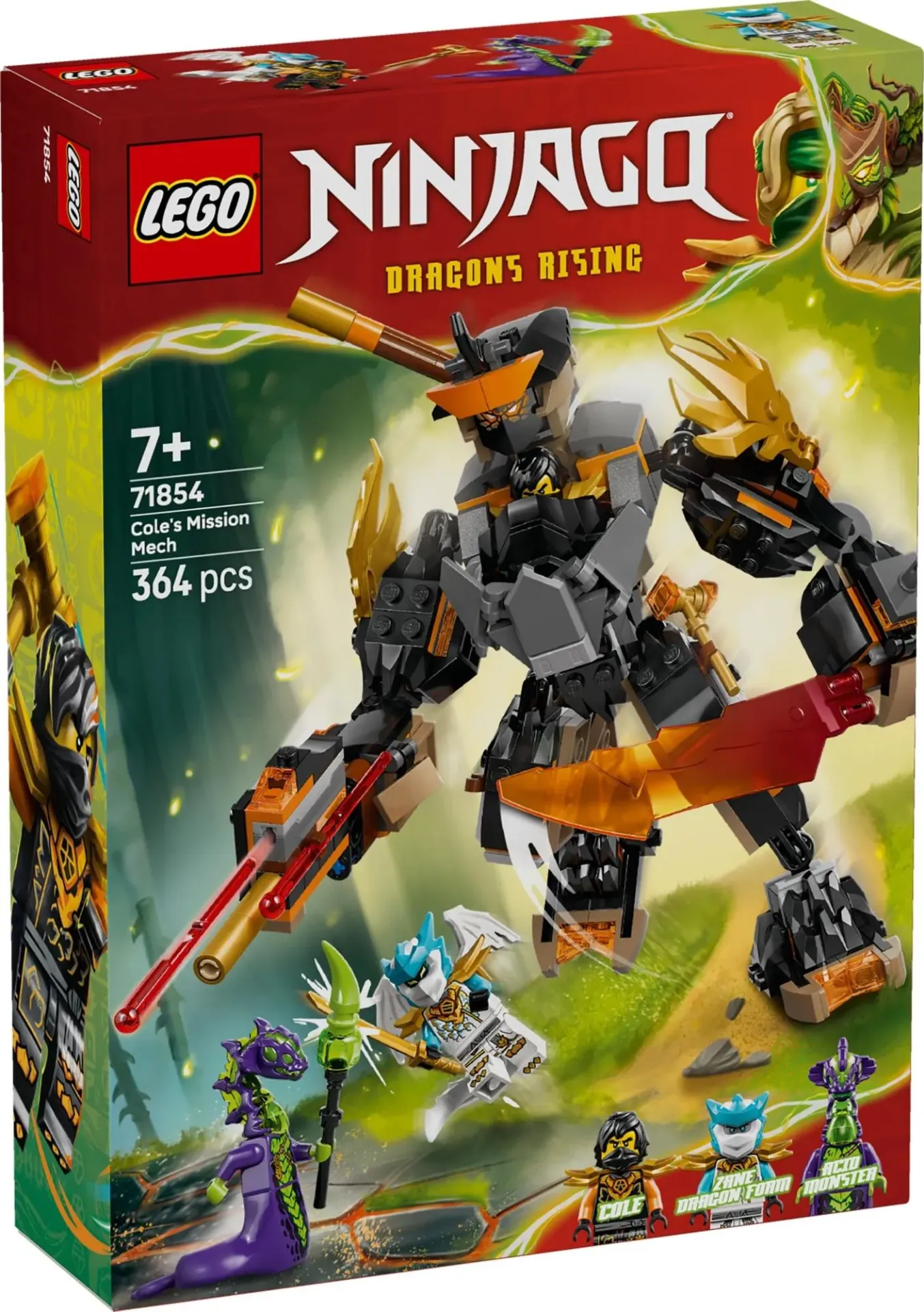 Lego Ninjago - Cole's missiemecha en draak Zane