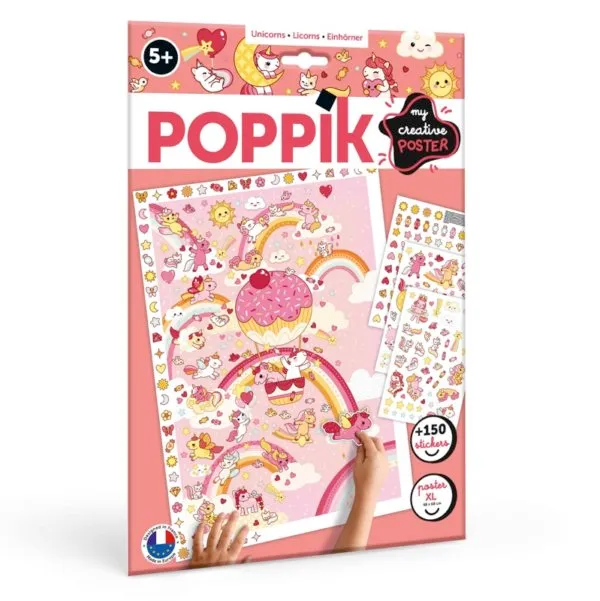 [CRE001] Poppik - Poster XL + 150 stickers: Unicorn