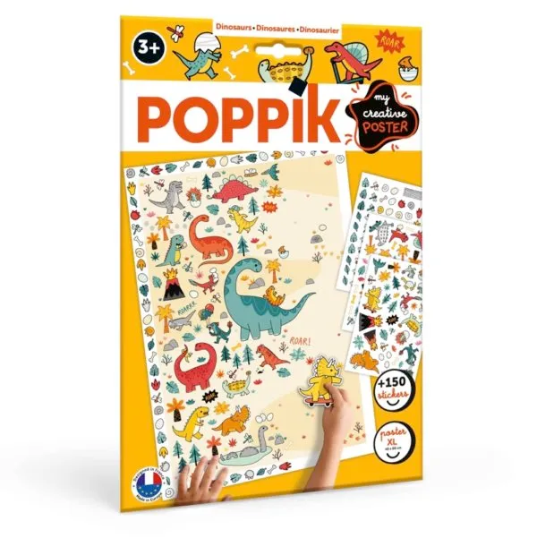 [CRE002] Poppik - Poster XL + 150 stickers: Dinosaures