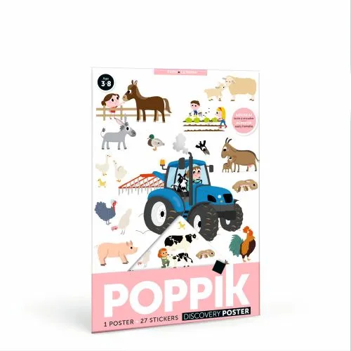 [MIN004] Poppik - Mijn mini poster in stickers: De boerderij