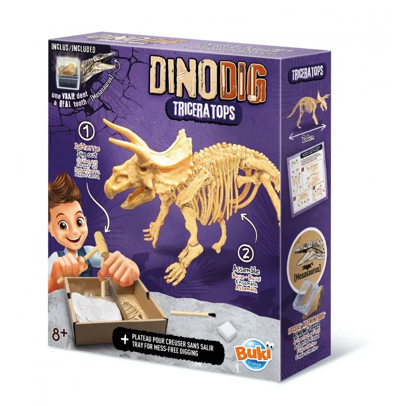 [445TRI] Buki -Dinosaure à déterrer 8+ (Triceratops)