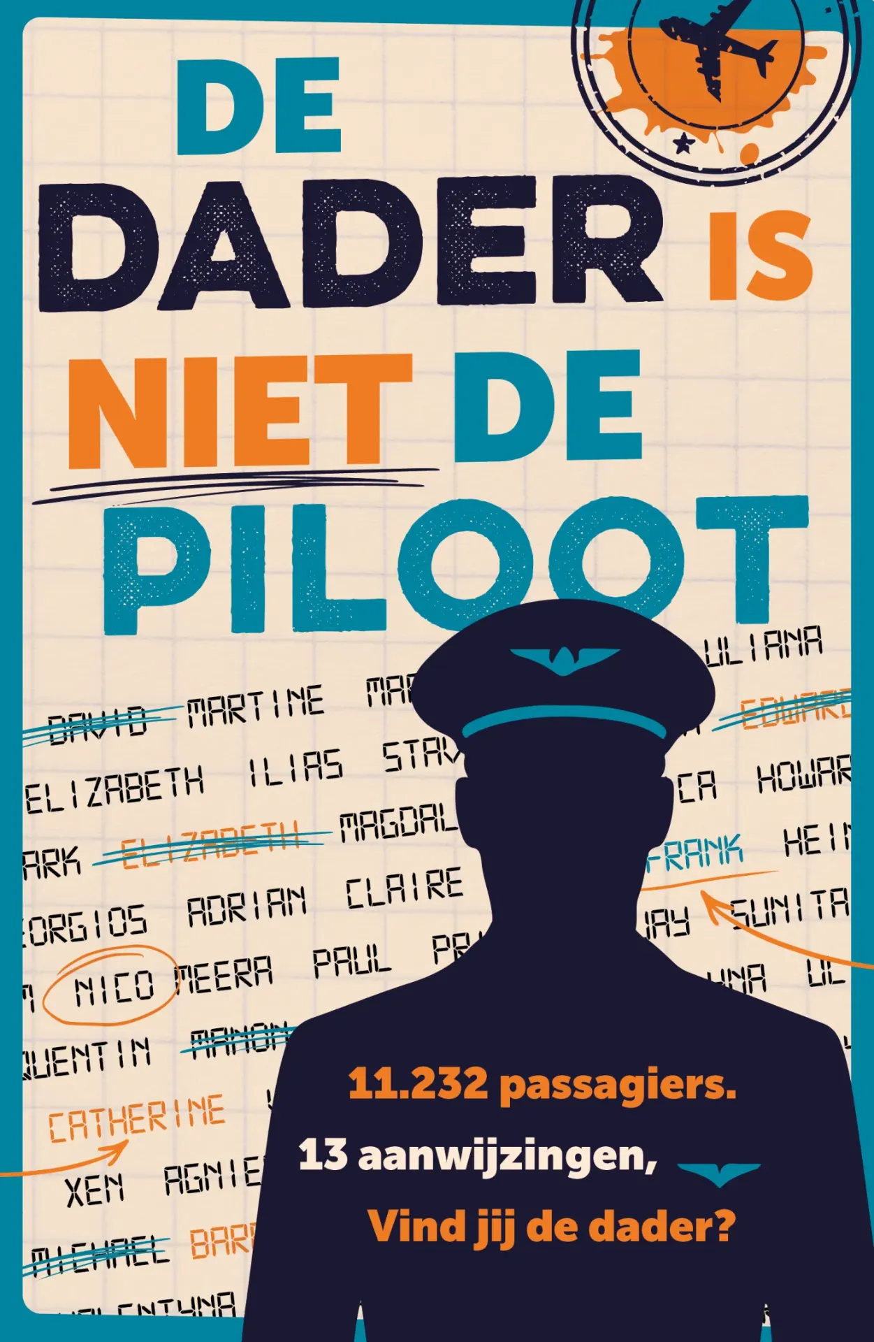 De dader is niet de piloot - 11.232 passagiers, 13 aanwijzigingen, vind jij de dader?